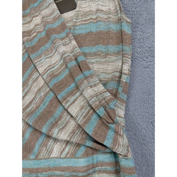 Tommy Bahama Dress Womens XL Coffee Linen Blend Gold Metallic Maxi Ladies NEW - Picture 4 of 13